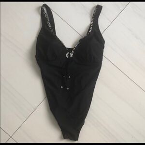 Full Piece Bathing suit gold and white detail 12